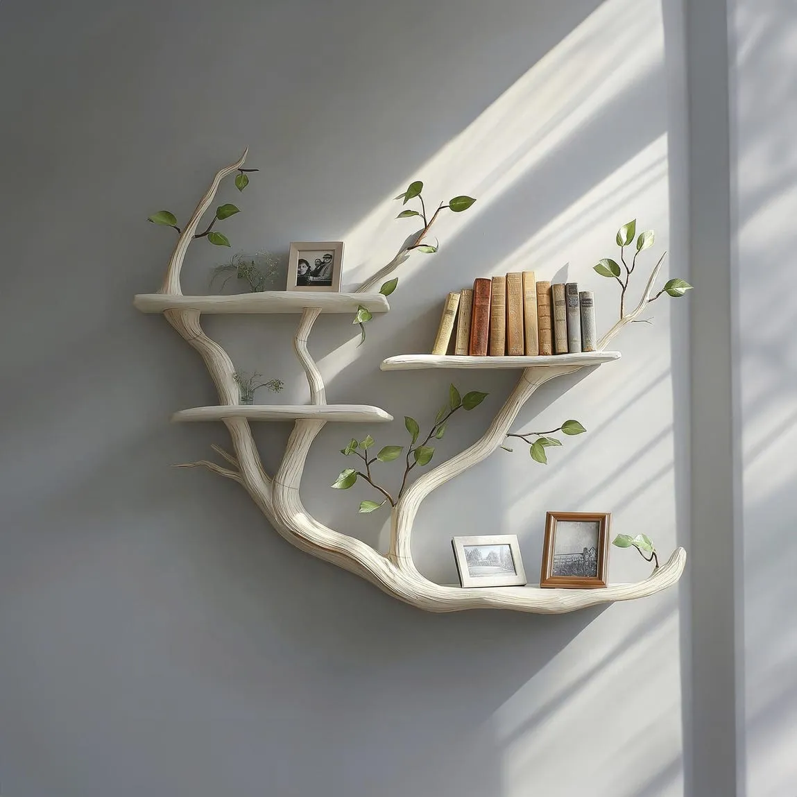 Rustic Solid Wood Floating Wall Shelf – Handmade Bookshelf