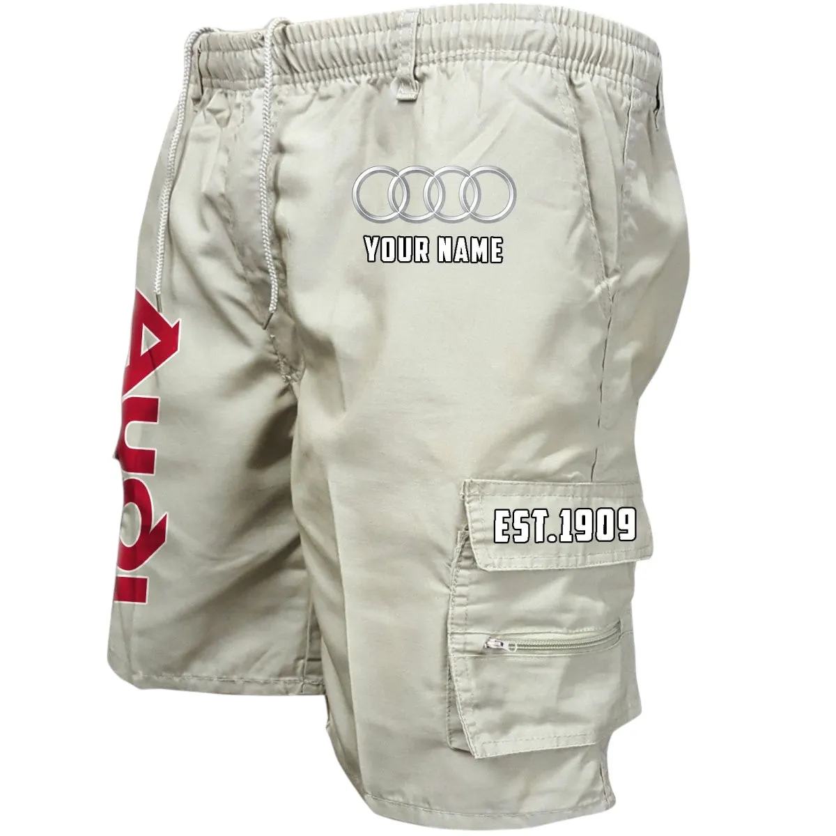 Modern Coupe Workwear Casual Shorts, Rugged Men's Utility Shorts CAR455 - Off-White