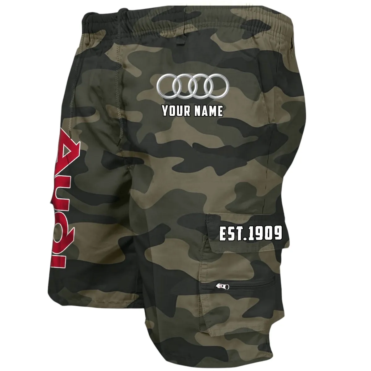 Executive Car Workwear Casual Shorts, Garage-Ready Men's Shorts CAR455 - Green Camouflage