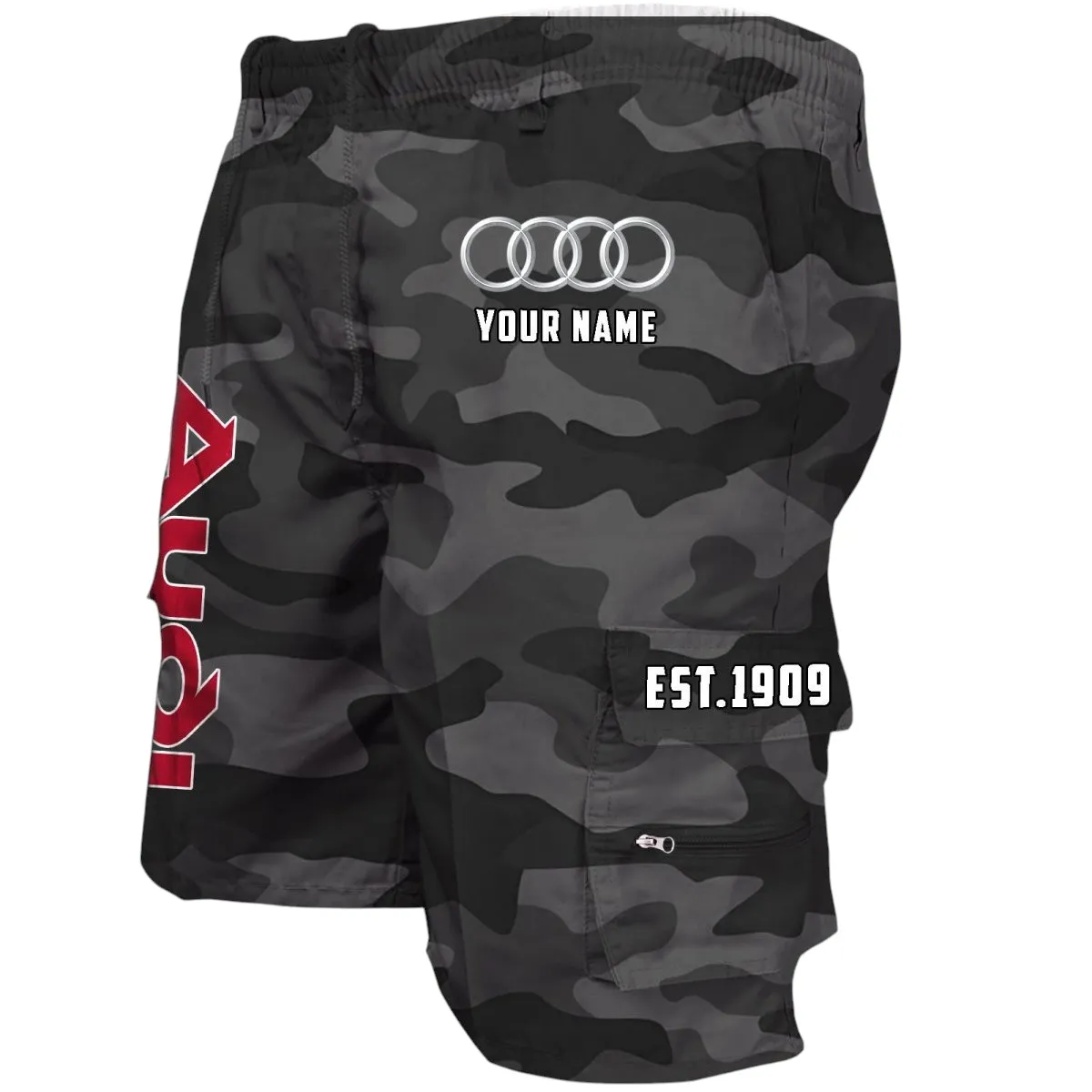 Prestige Car Workwear Casual Shorts, Durable Garage Life Shorts CAR455 - Grey Camouflage