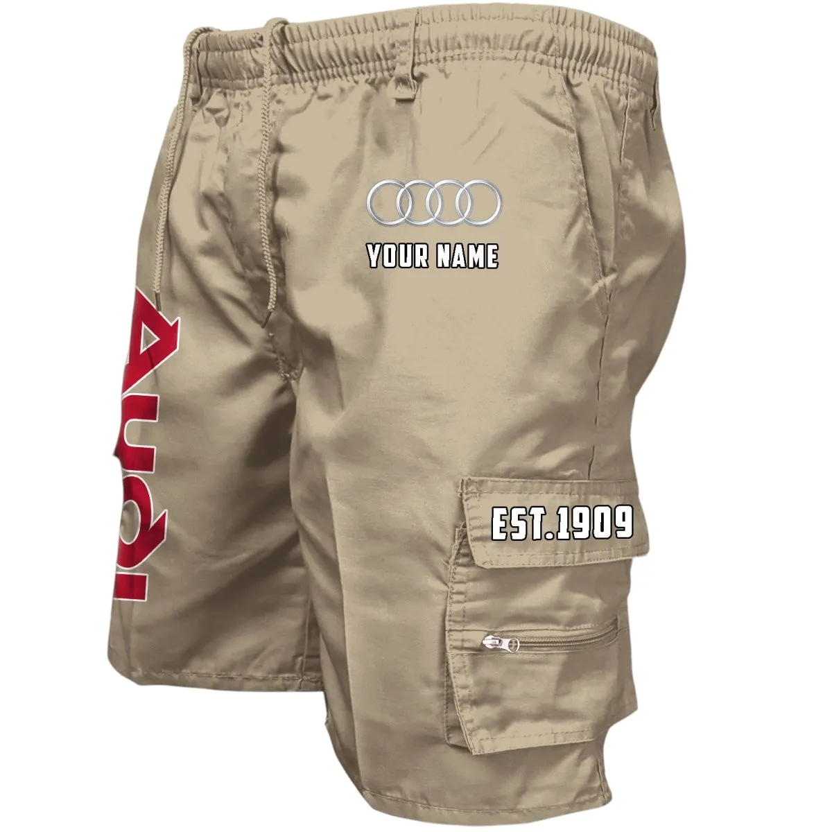 German Car Workwear Casual Shorts, Durable Garage Life Shorts CAR455 - Khaki