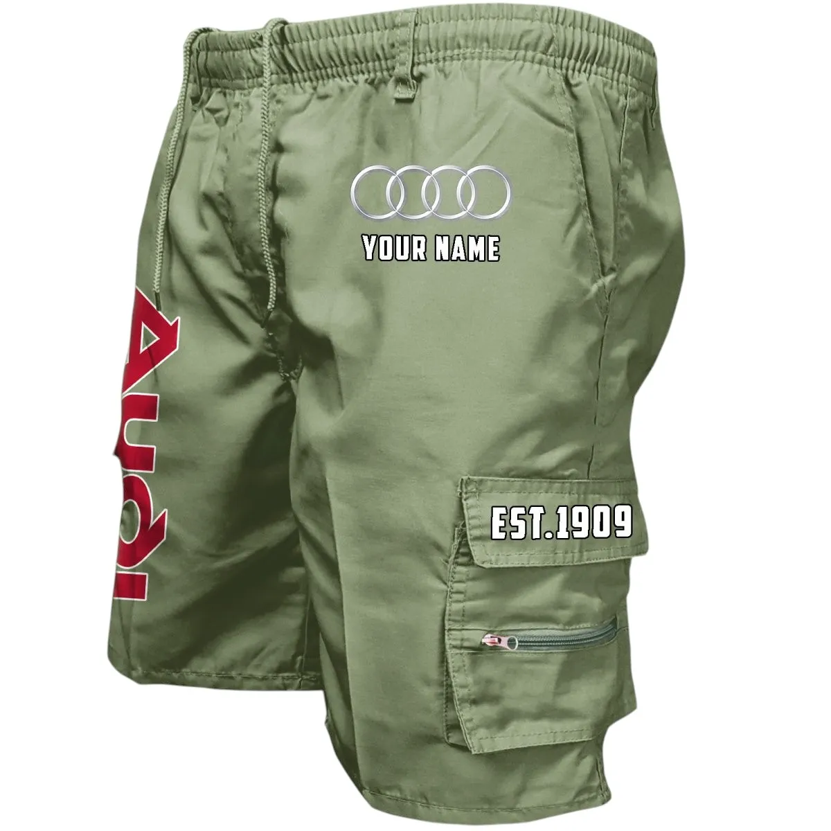 High-End Car Workwear Casual Shorts, Road Warrior Pocket Shorts CAR455 - Military Green