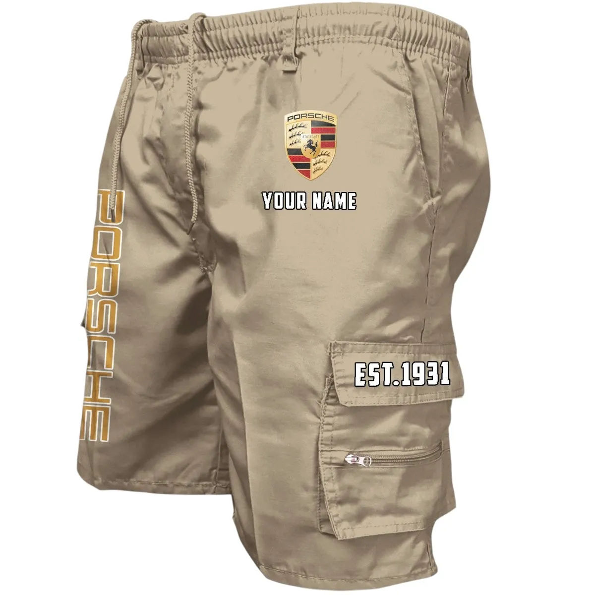 Track Day Machine Workwear Casual Shorts, Open Road Utility Shorts CAR455 - Khaki