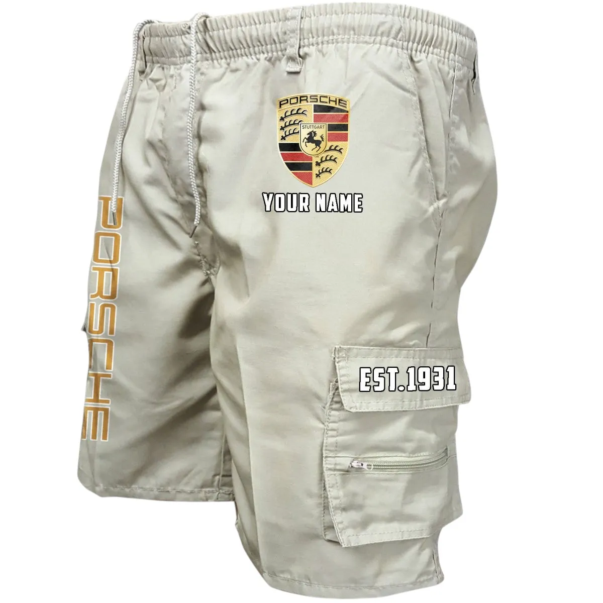 High-Speed Roadster Workwear Casual Shorts, Rugged Men's Utility Shorts CAR455 - Off-White