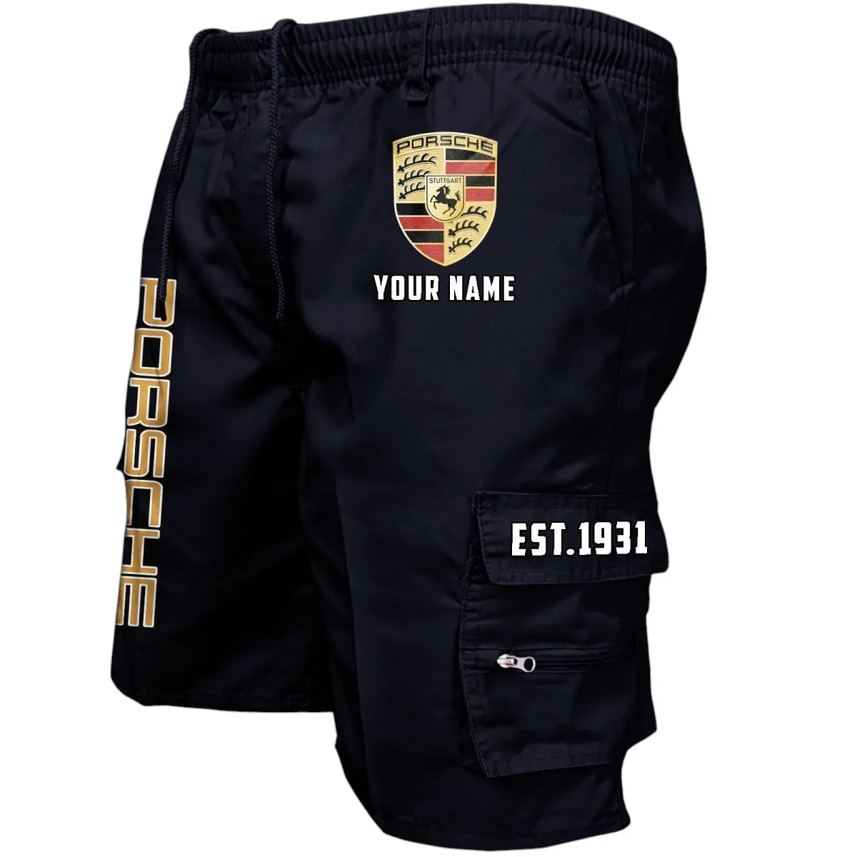 Racing-Inspired Vehicle Workwear Casual Shorts, Rider Lifestyle Pocket Shorts CAR455 - Black
