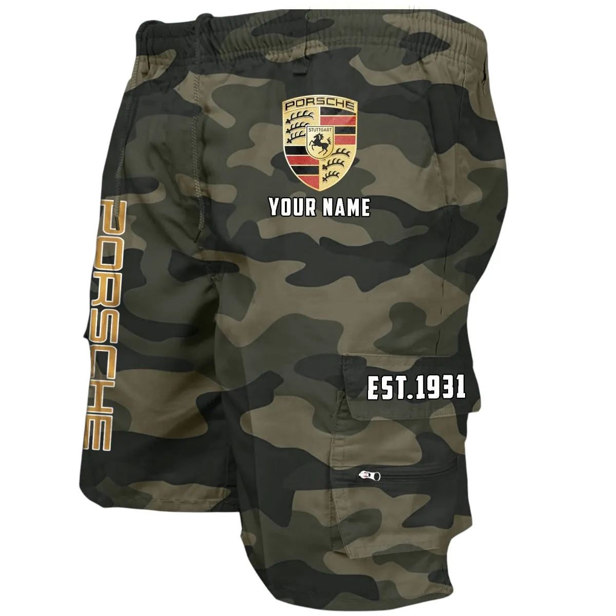 Precision Handling Car Workwear Casual Shorts, Road-Tested Pocket Shorts CAR455 - Green Camouflage