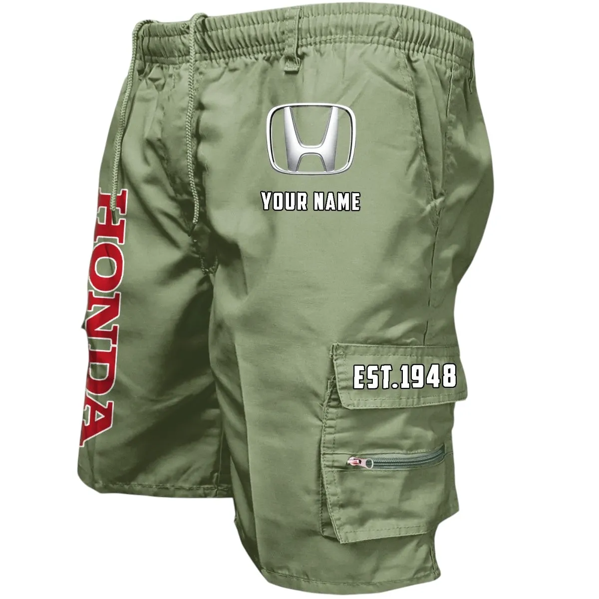 Electric Car Workwear Casual Shorts, Durable Rider Utility Shorts CAR455 - Military Green