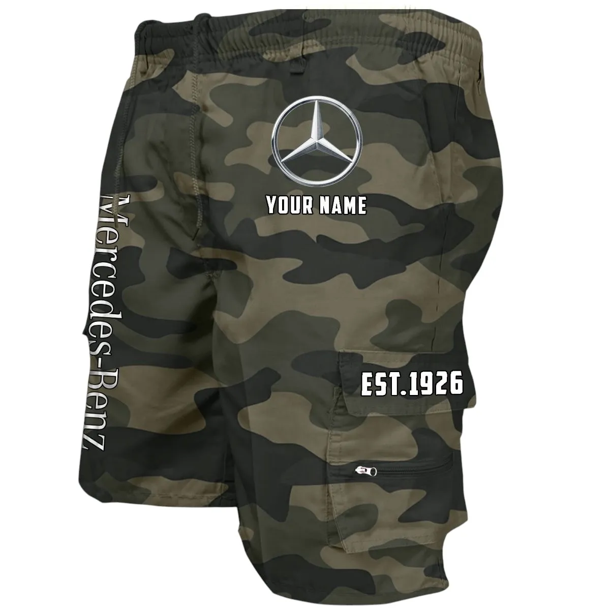 Business-Class Auto Workwear Casual Shorts, Durable Garage Life Shorts CAR455 - Green Camouflage