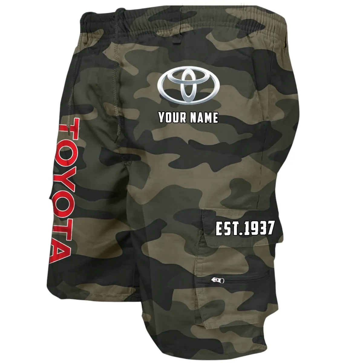 Commuter Car Workwear Casual Shorts, Durable Rider Utility Shorts CAR455 - Green Camouflage