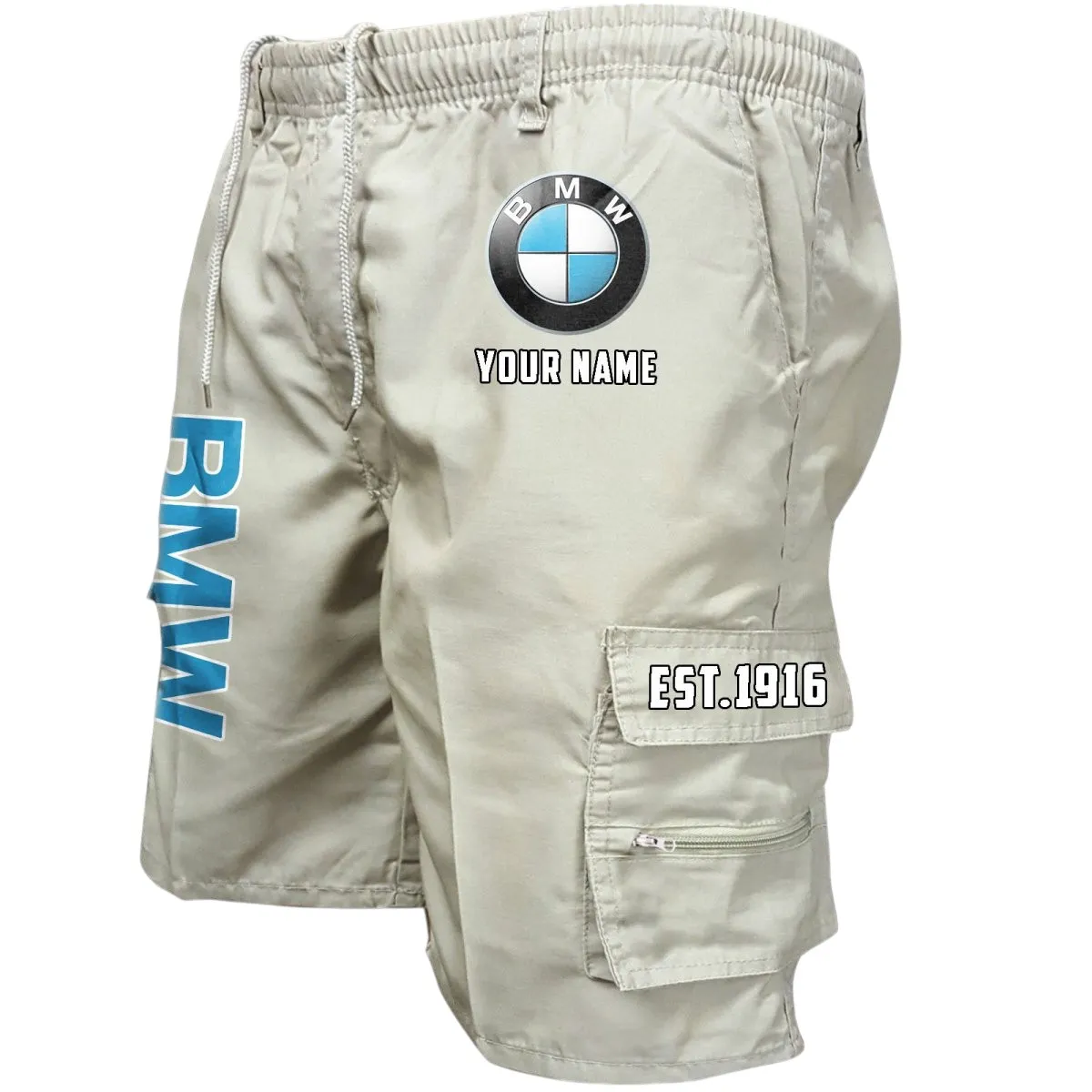 High-Performance Coupe Workwear Casual Shorts, Gearhead Lifestyle Utility Shorts CAR455 - Off-White