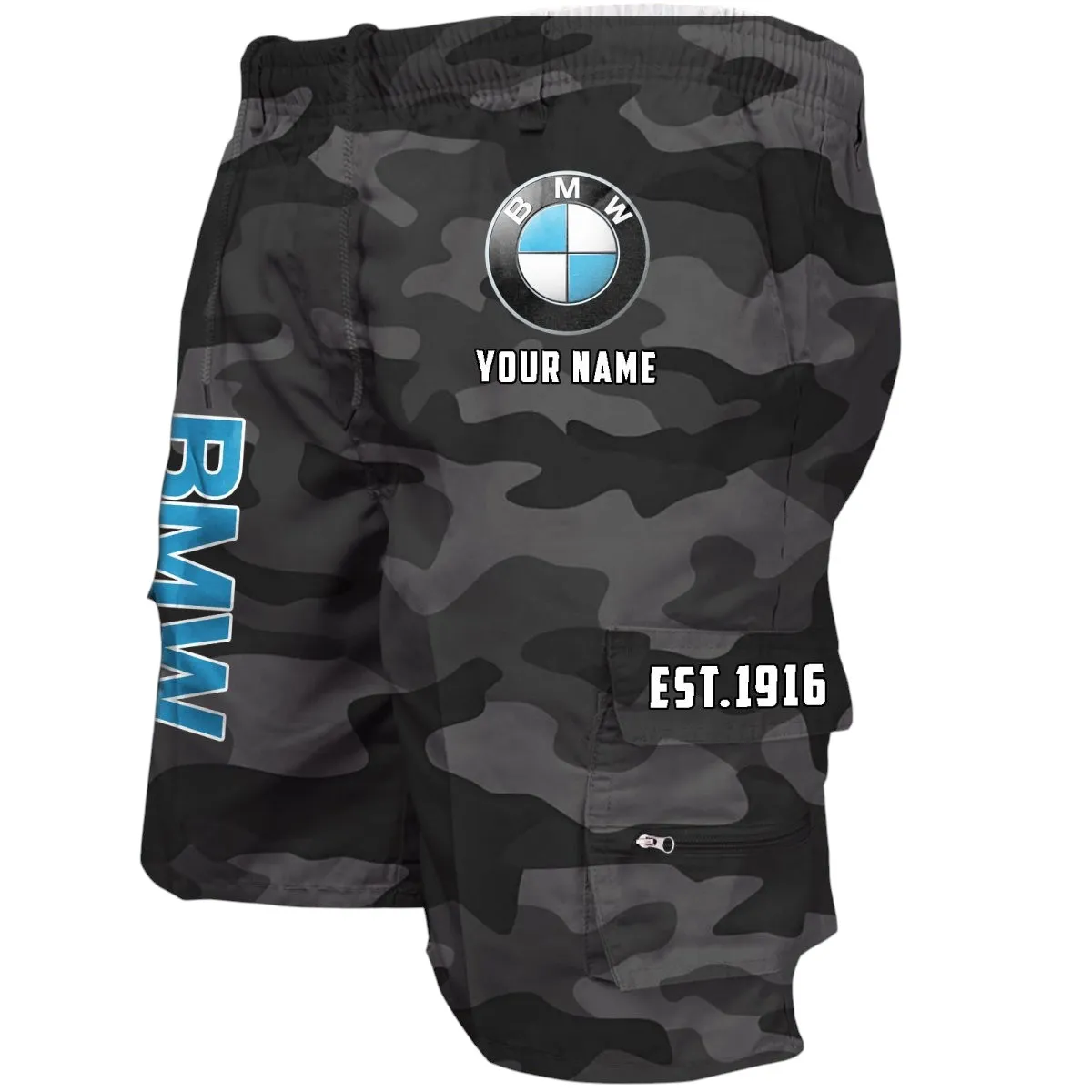 Entry Luxury Car Workwear Casual Shorts, Everyday Garage Life Shorts CAR455 - Grey Camouflage