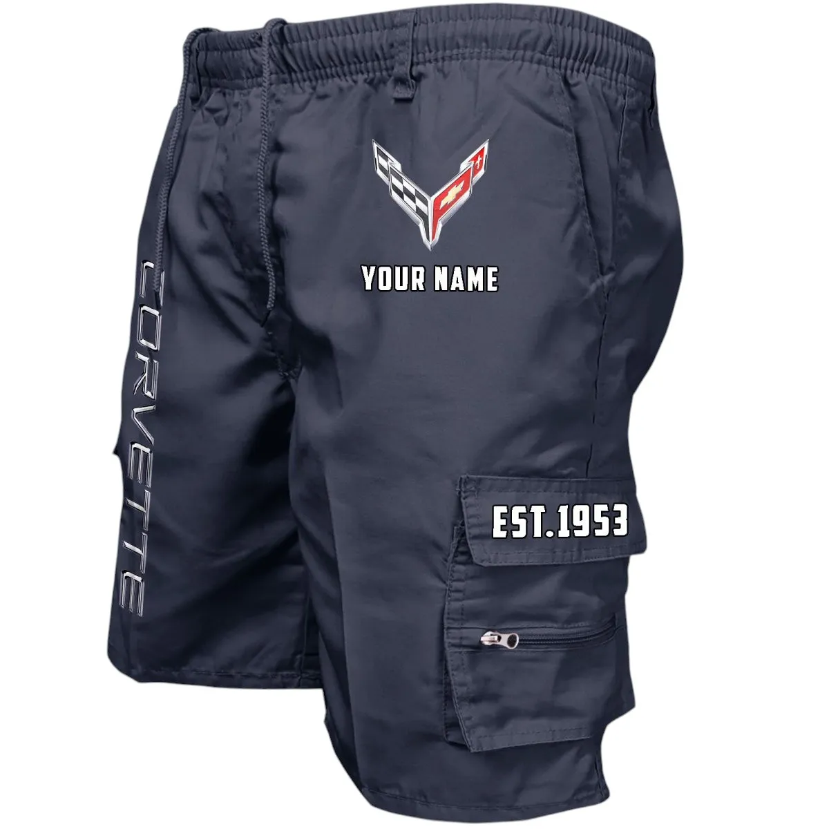 High-Performance Coupe Workwear Casual Shorts, Rugged Gearhead Workwear Shorts CAR455 - Navy