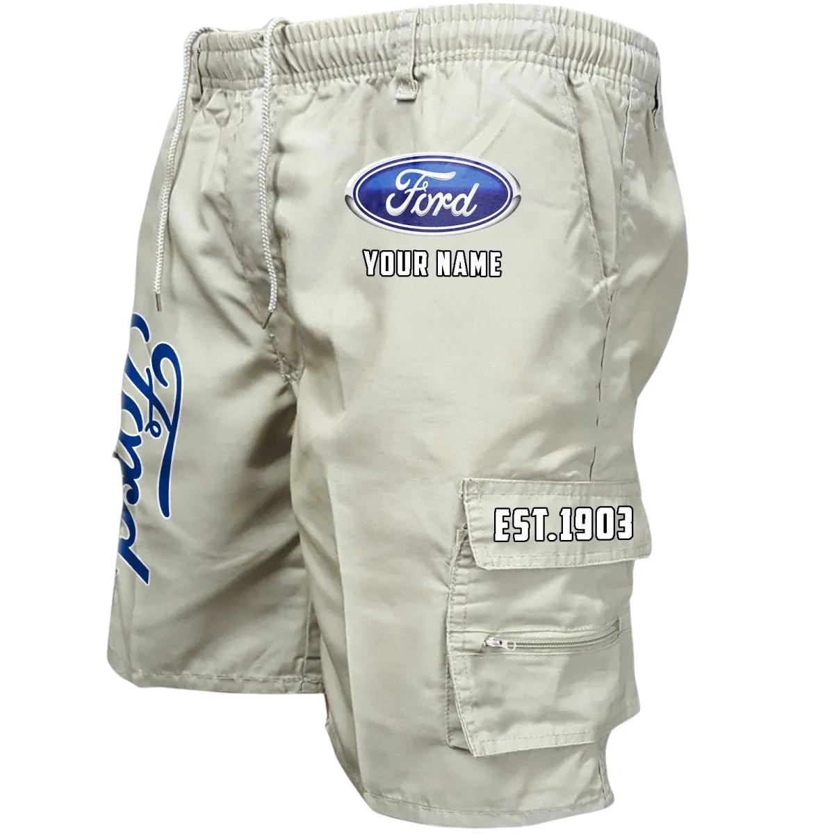 Pickup Legend Workwear Casual Shorts, Everyday Car Culture Shorts CAR455 - Off-White