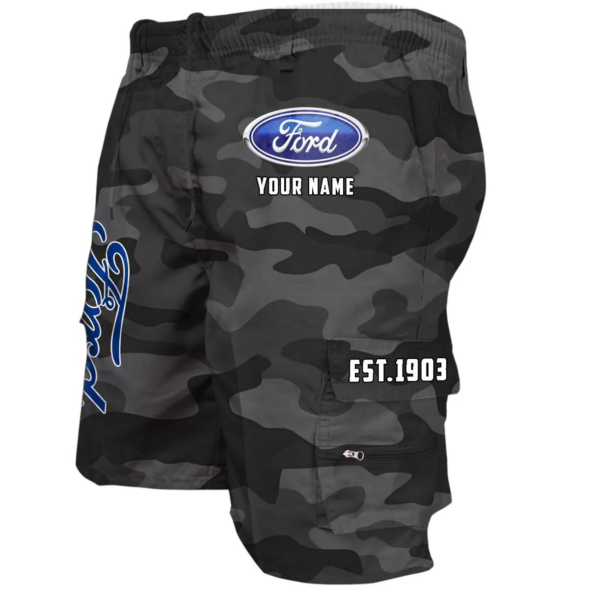Pickup Legend Workwear Casual Shorts, Road Warrior Pocket Shorts CAR455 - Grey Camouflage