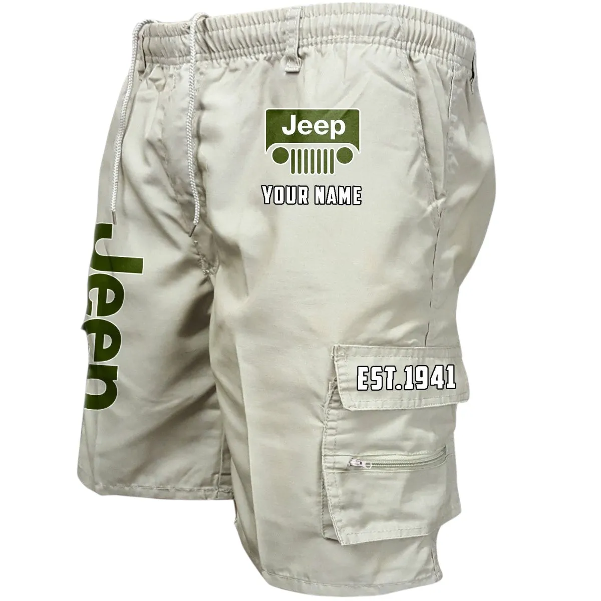 Off-Road SUV Brand Workwear Casual Shorts, Rider's Everyday Workwear Shorts CAR455 - Off-White