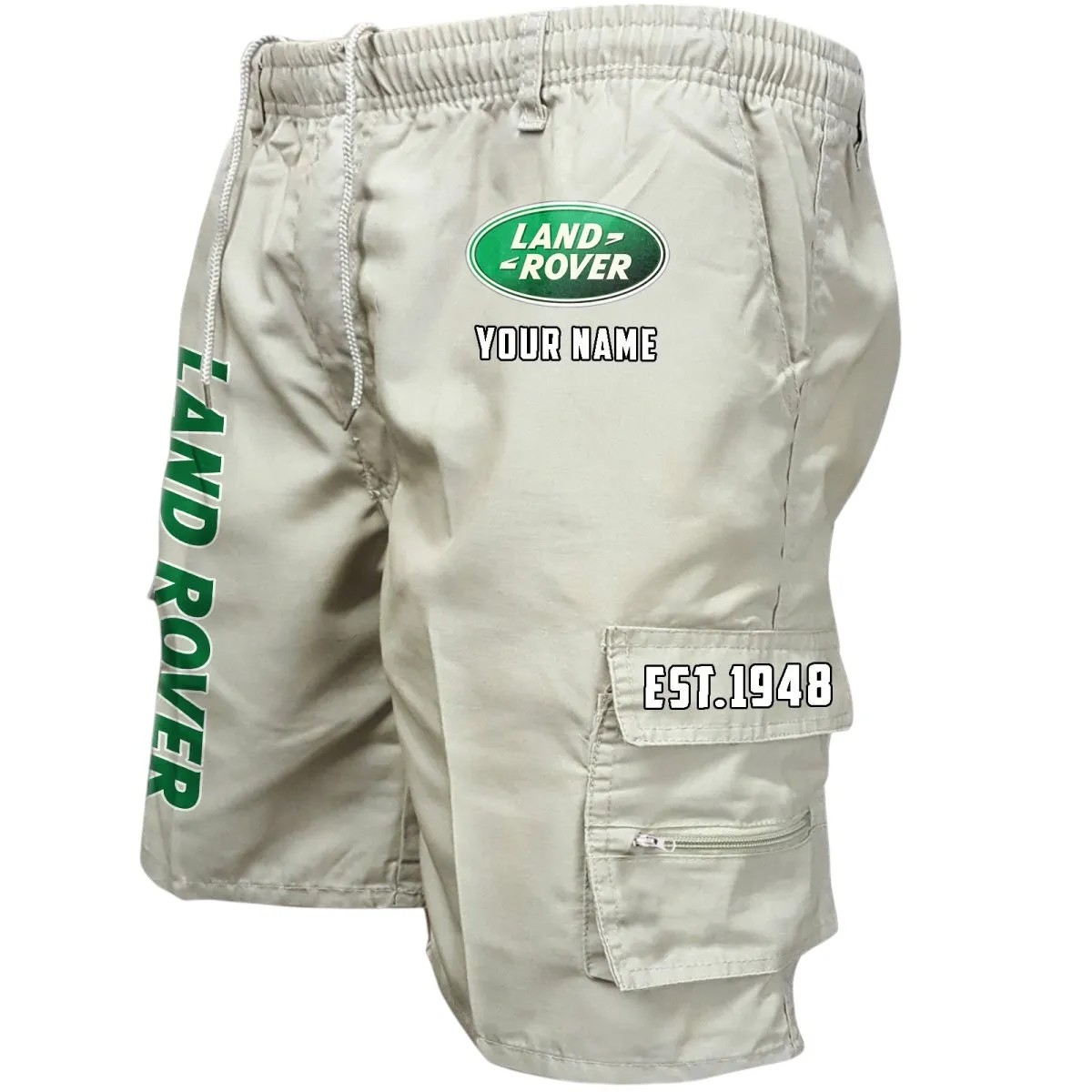 Off-Road Vehicle Brand Workwear Casual Shorts, Rugged Workwear Pocket Shorts CAR455 - Off-White