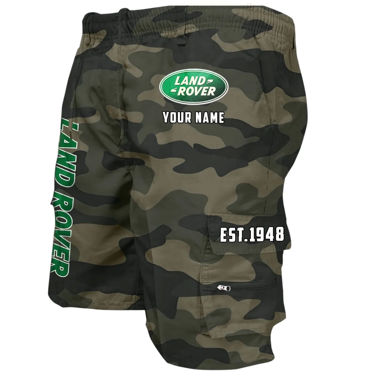 Rugged Terrain Auto Brand Workwear Casual Shorts, Durable Rider Utility Shorts CAR455 - Green Camouflage