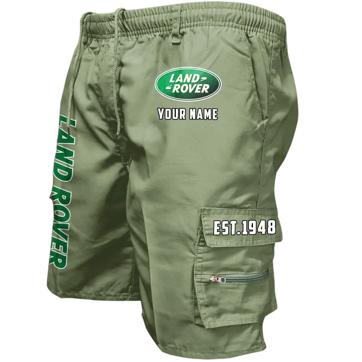 Premium Off-Road Ride Workwear Casual Shorts, Car Enthusiast Pocket Shorts CAR455 - Military Green