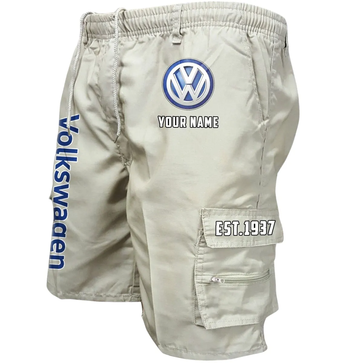 City Car Workwear Casual Shorts, Car Enthusiast Pocket Shorts CAR455 - Off-White