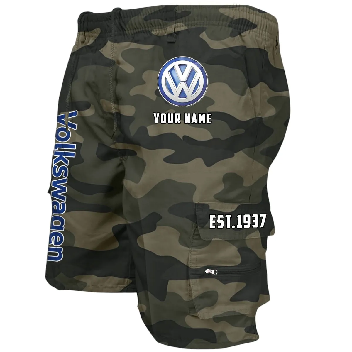 Compact Vehicle Workwear Casual Shorts, Workwear Built for Riders CAR455 - Green Camouflage