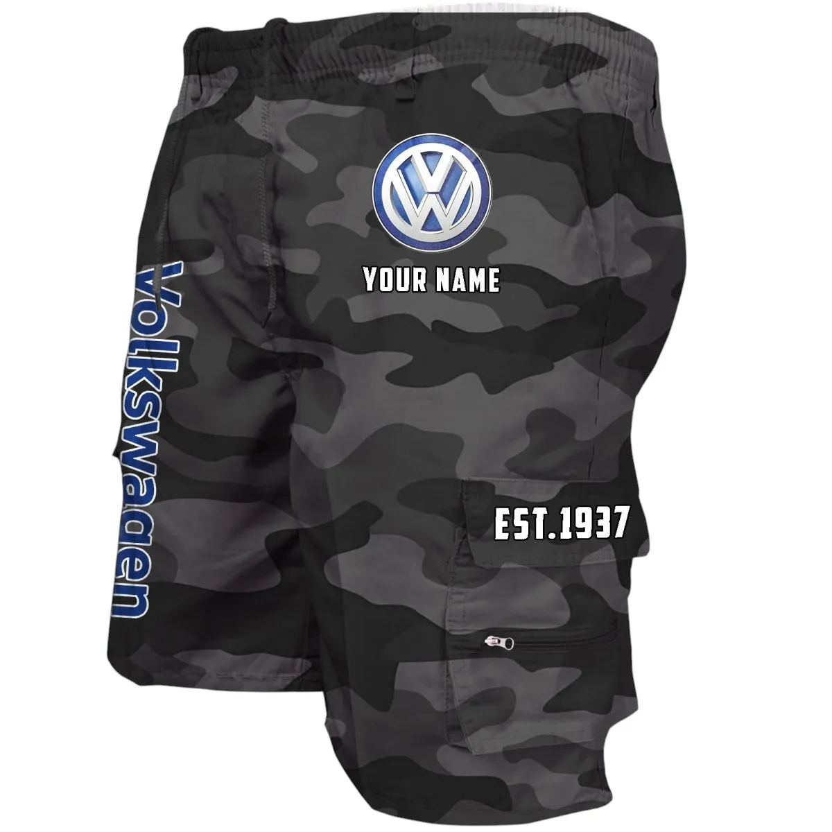 Passenger Vehicle Workwear Casual Shorts, Everyday Garage Life Shorts CAR455 - Grey Camouflage