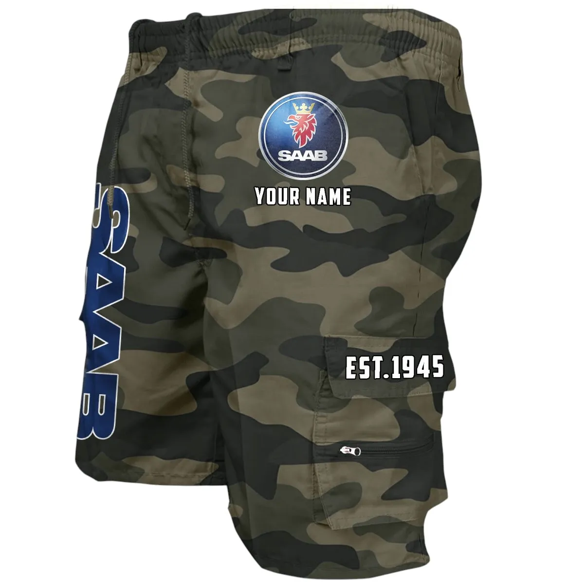 Executive Hatchback Workwear Casual Shorts, Gearhead Lifestyle Utility Shorts CAR455 - Green Camouflage