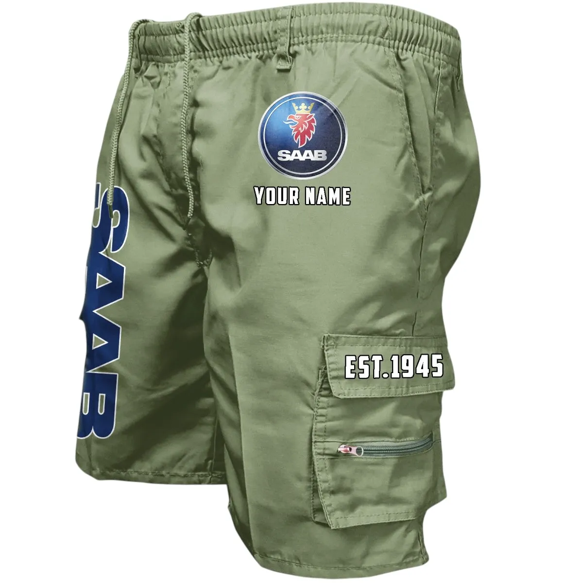 Executive Hatchback Workwear Casual Shorts, Everyday Car Culture Shorts CAR455 - Military Green
