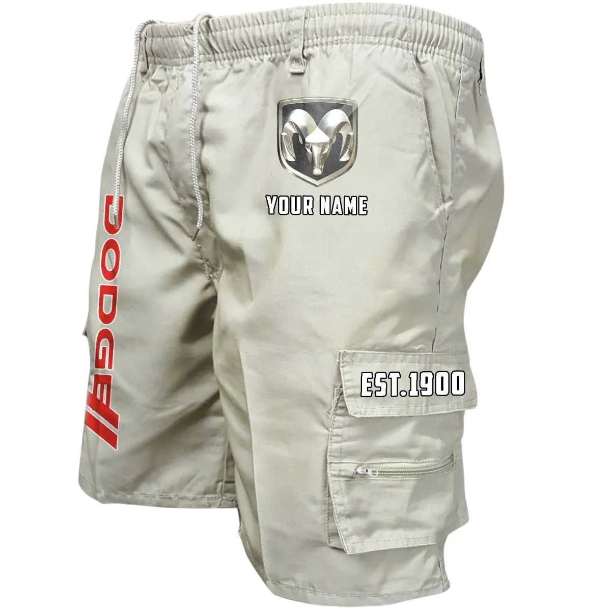 Drag Racing Vehicle Workwear Casual Shorts, Street-Strong Casual Shorts CAR455 - Off-White