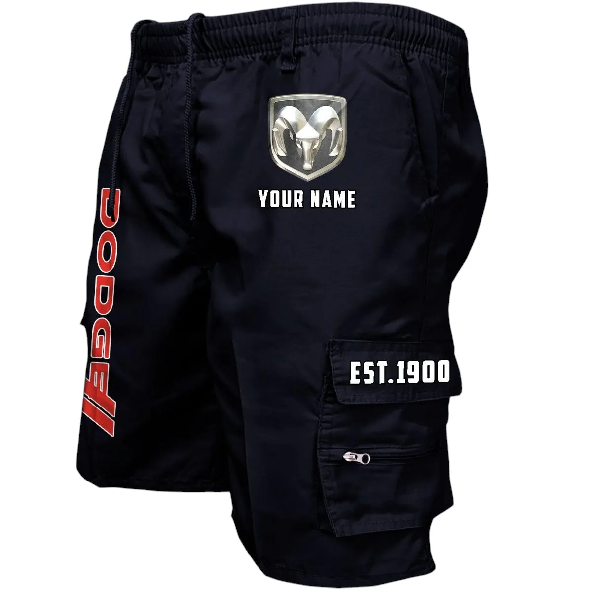 Retro Car Workwear Casual Shorts, Road Warrior Pocket Shorts CAR455 - Black