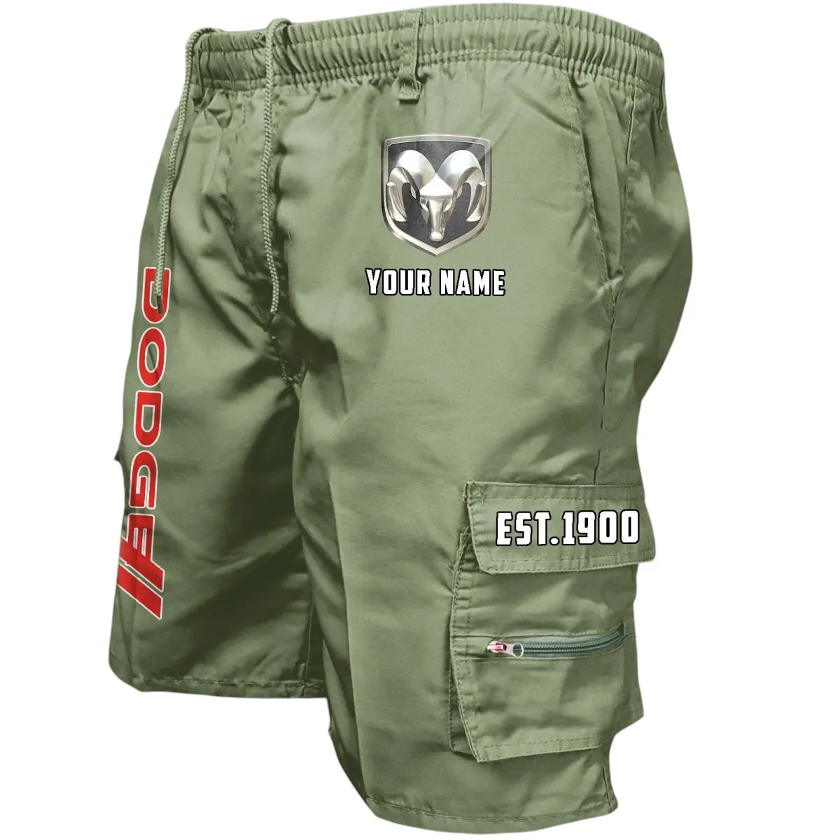 High-Performance Automobile Workwear Casual Shorts, Road-Tested Pocket Shorts CAR455 - Military Green