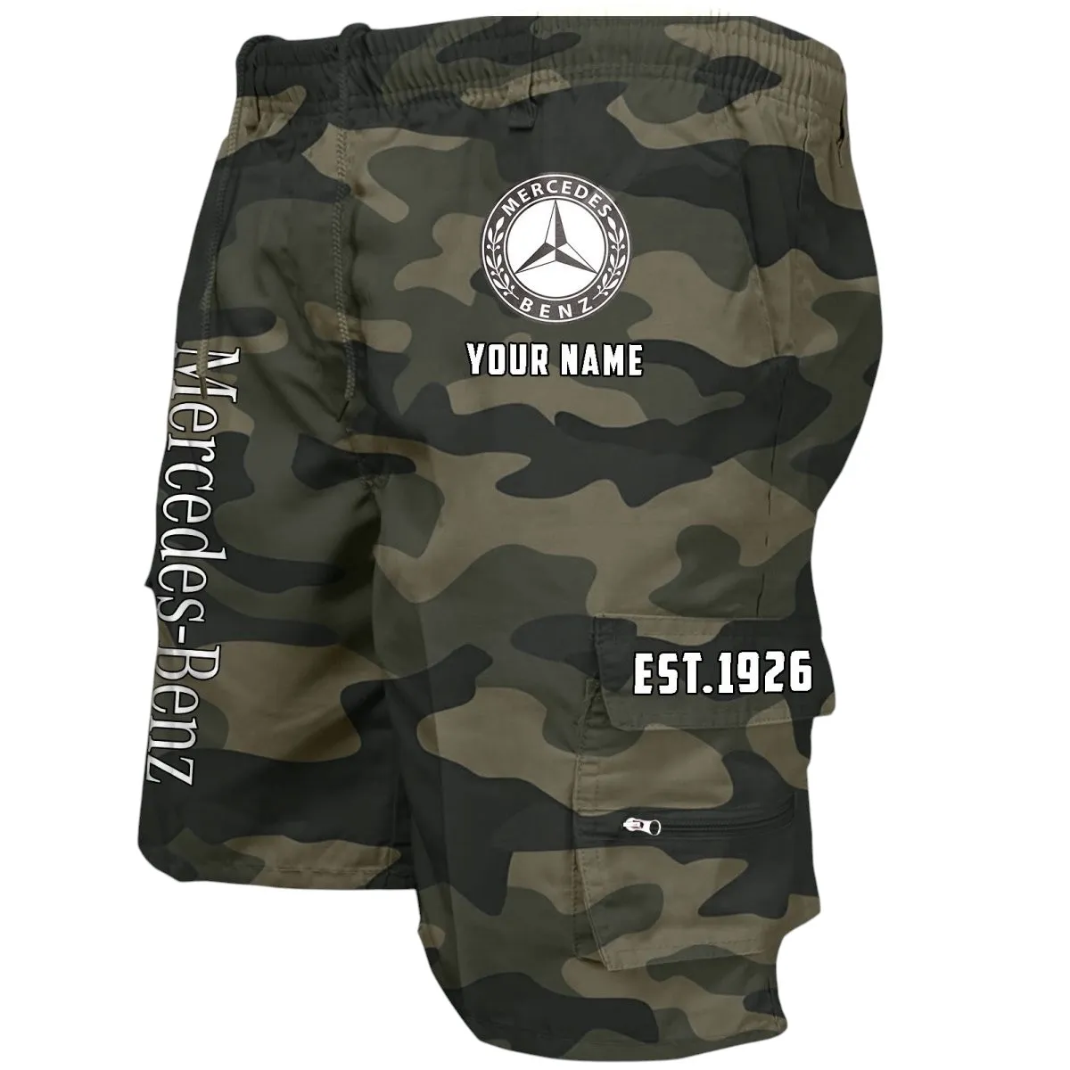 High-End Coupe Workwear Casual Shorts, Rugged Workwear Pocket Shorts CAR455 - Green Camouflage