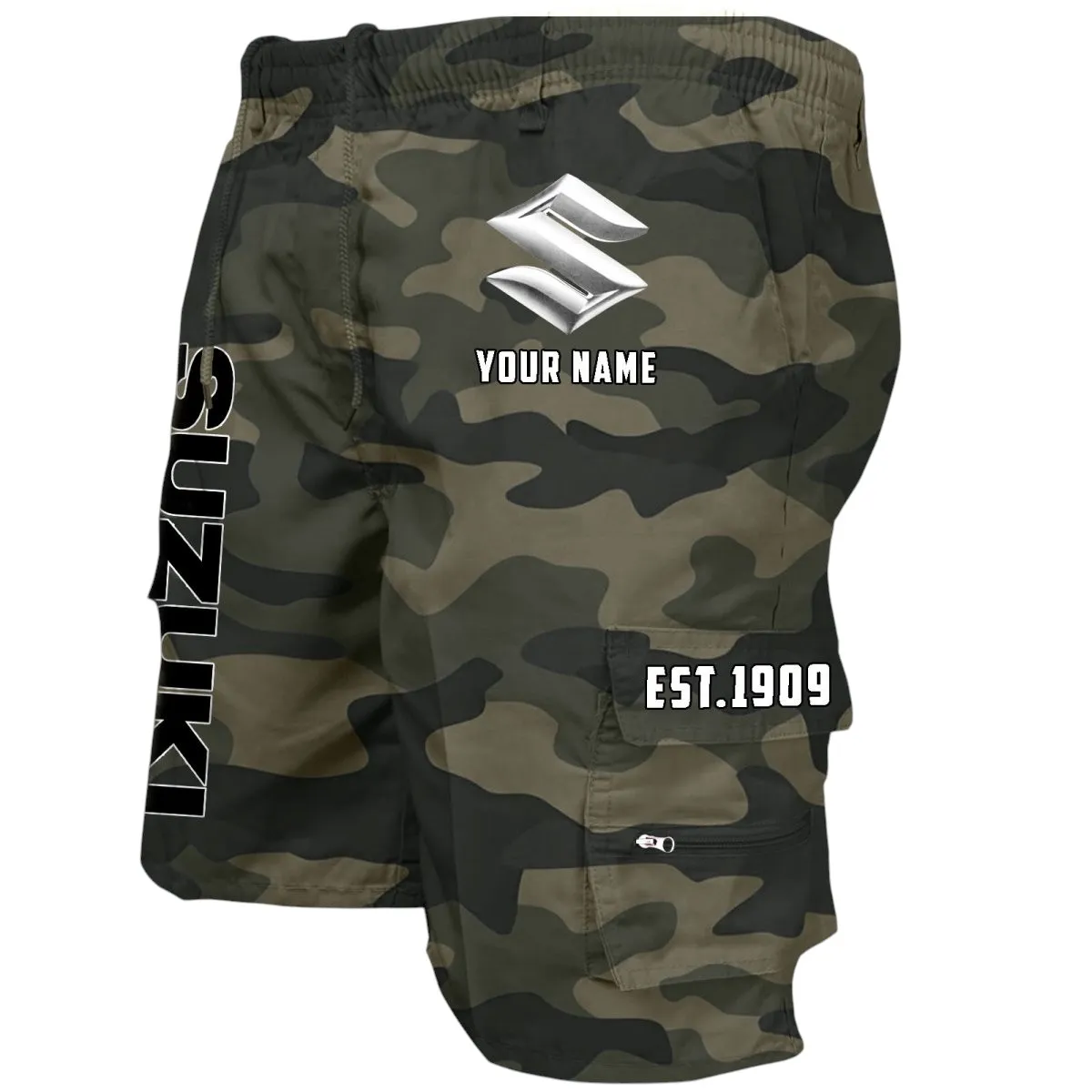 Speed Demon Workwear Casual Shorts, Rugged Men's Utility Shorts CAR455 - Green Camouflage