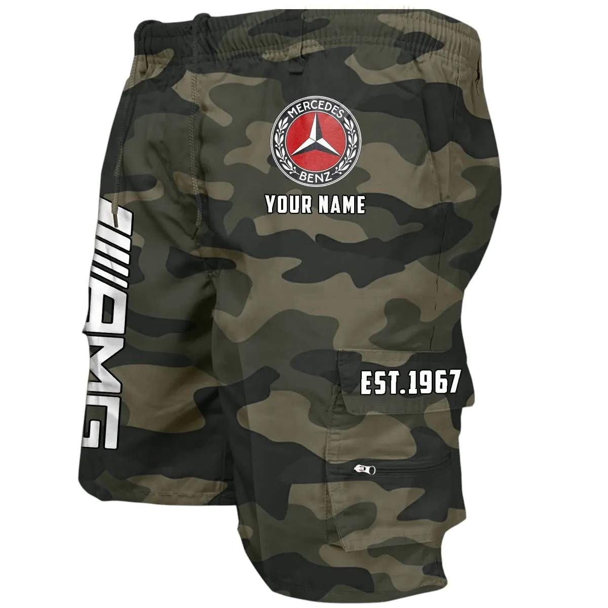 Premium Driving Machine Workwear Casual Shorts, Workwear Built for Riders CAR455 - Green Camouflage