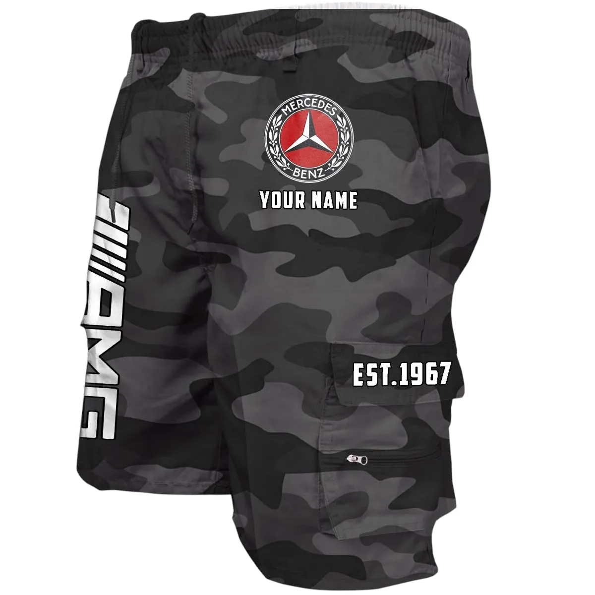 Sport-Inspired Luxury Ride Workwear Casual Shorts, Built Tough Casual Shorts CAR455 - Grey Camouflage