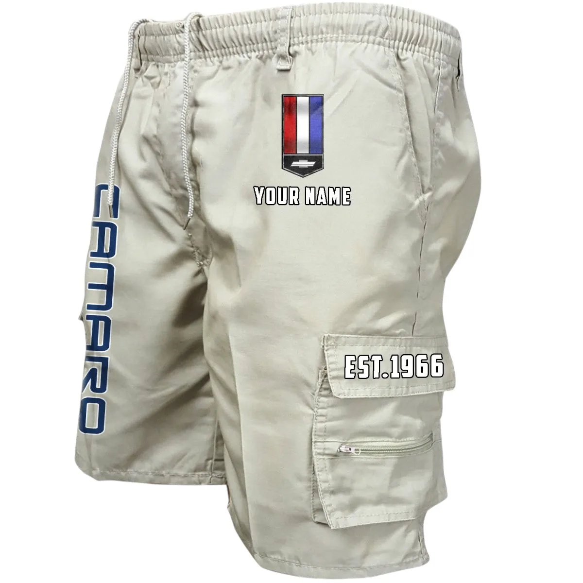 American Pony Car Workwear Casual Shorts, Everyday Car Culture Shorts CAR455 - Off-White