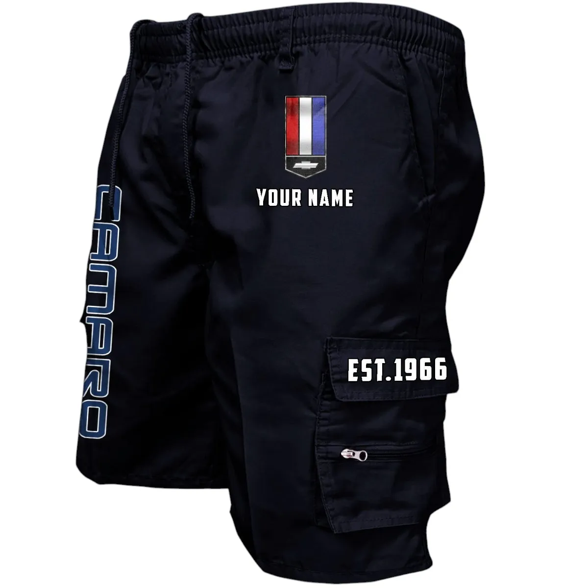 Iconic Muscle Ride Workwear Casual Shorts, Garage-Ready Men's Shorts CAR455 - Black