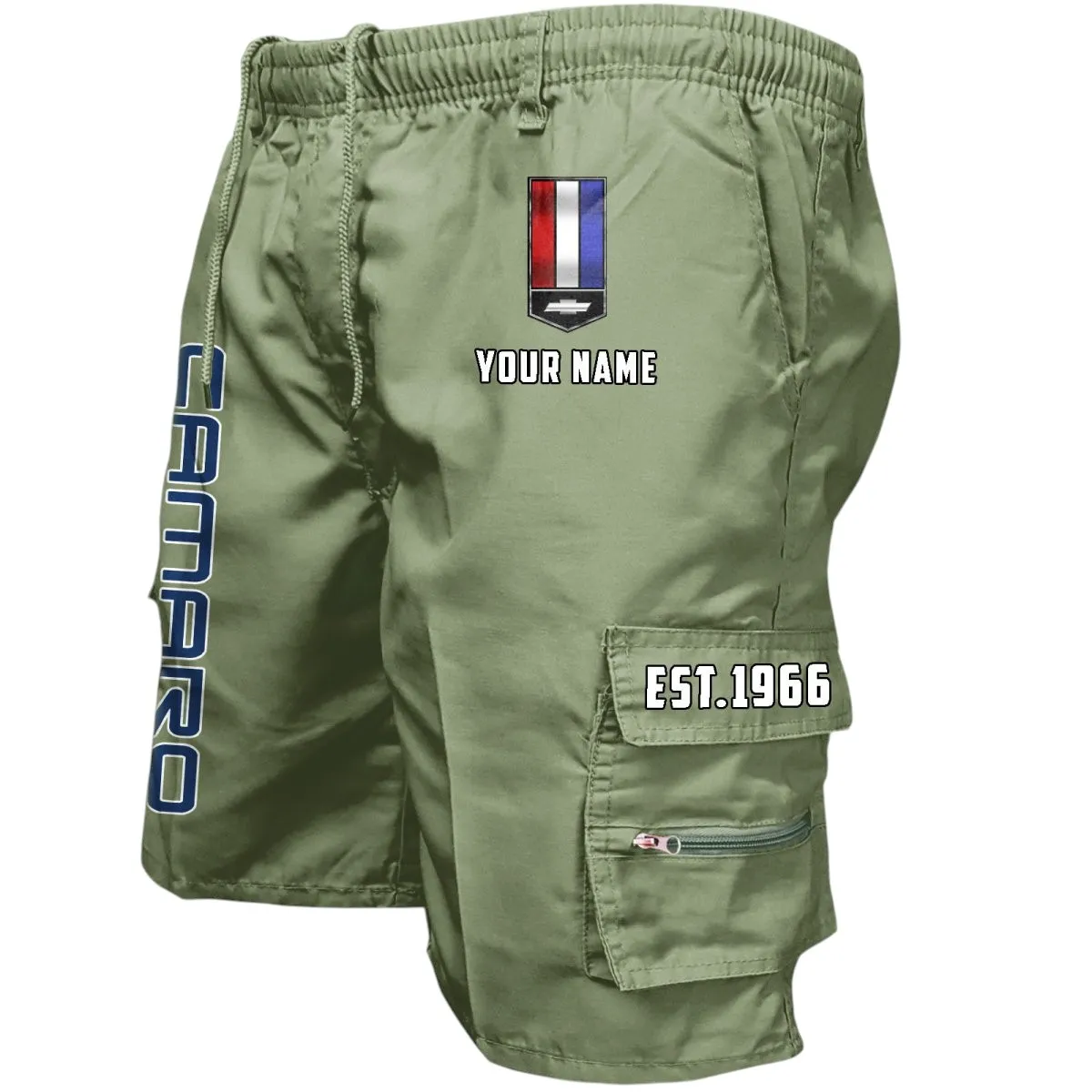 Muscle Car Workwear Casual Shorts, Durable Garage Life Shorts CAR455 - Military Green