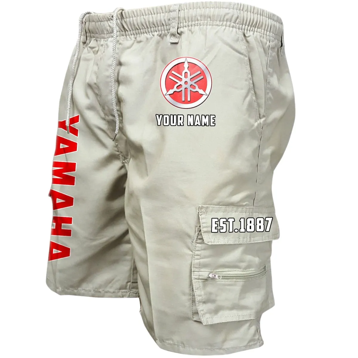 Off-Road Bike Workwear Casual Shorts, Durable Utility Men's Shorts CAR455 - Off-White