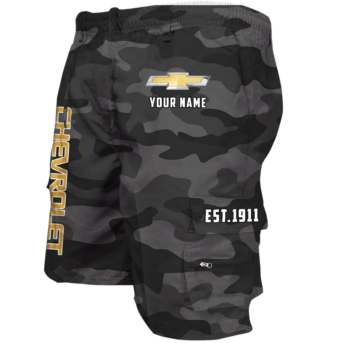 Performance Sedan Workwear Casual Shorts, Durable Garage Life Shorts CAR455 - Grey Camouflage