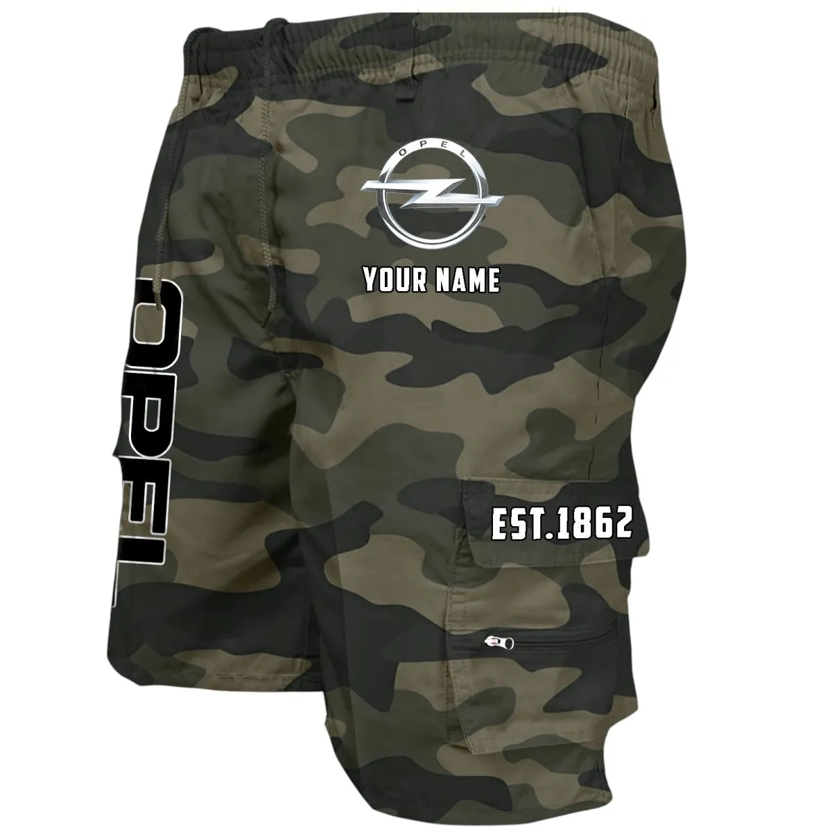 Affordable Automobile Workwear Casual Shorts, Garage-Ready Men's Shorts CAR455 - Green Camouflage