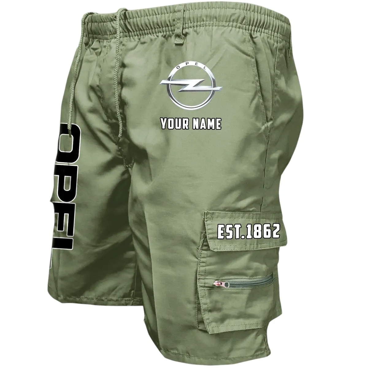 Family Vehicle Workwear Casual Shorts, Automotive Spirit Work Shorts CAR455 - Military Green