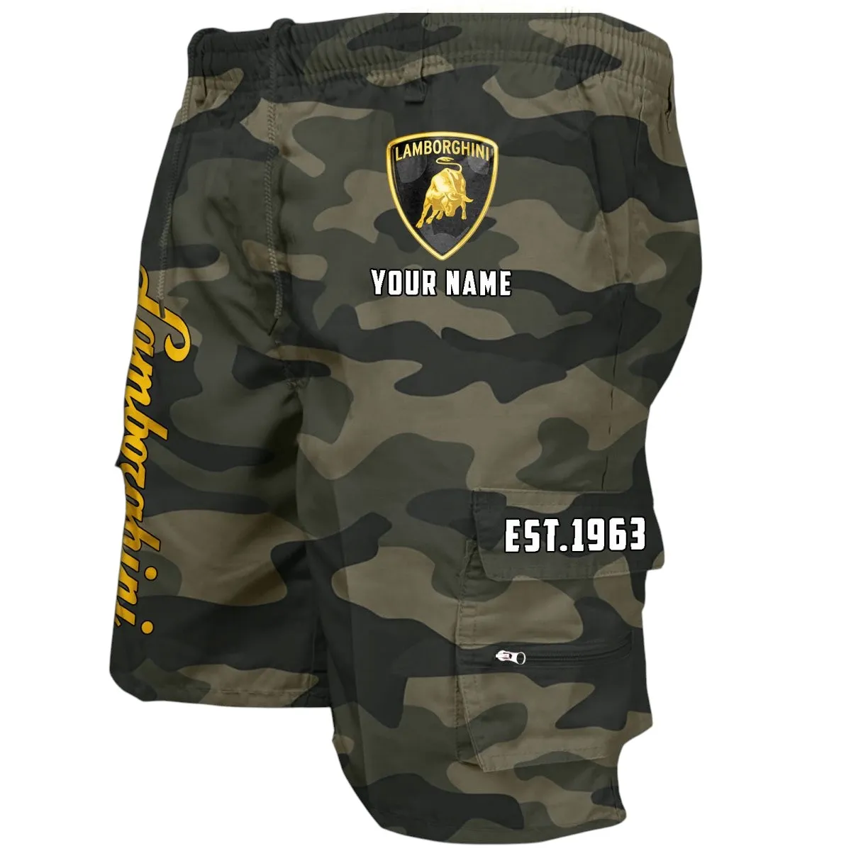 High-Performance Coupe Workwear Casual Shorts, Everyday Garage Life Shorts CAR455 - Green Camouflage