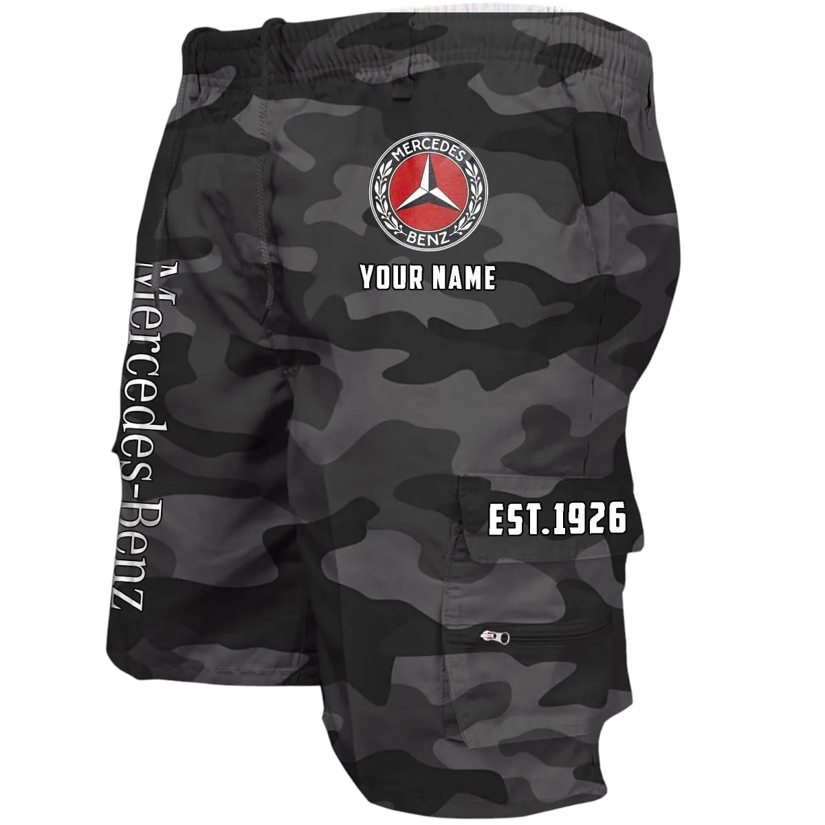 Grand Touring Auto Workwear Casual Shorts, Street-Strong Casual Shorts CAR455 - Grey Camouflage