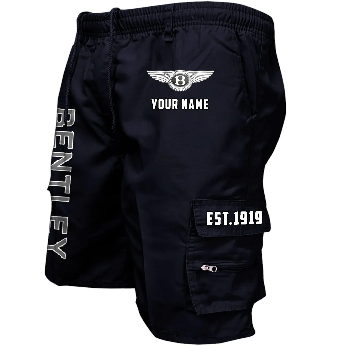 Prestige Automobile Workwear Casual Shorts, Car Enthusiast Pocket Shorts CAR455 - Black