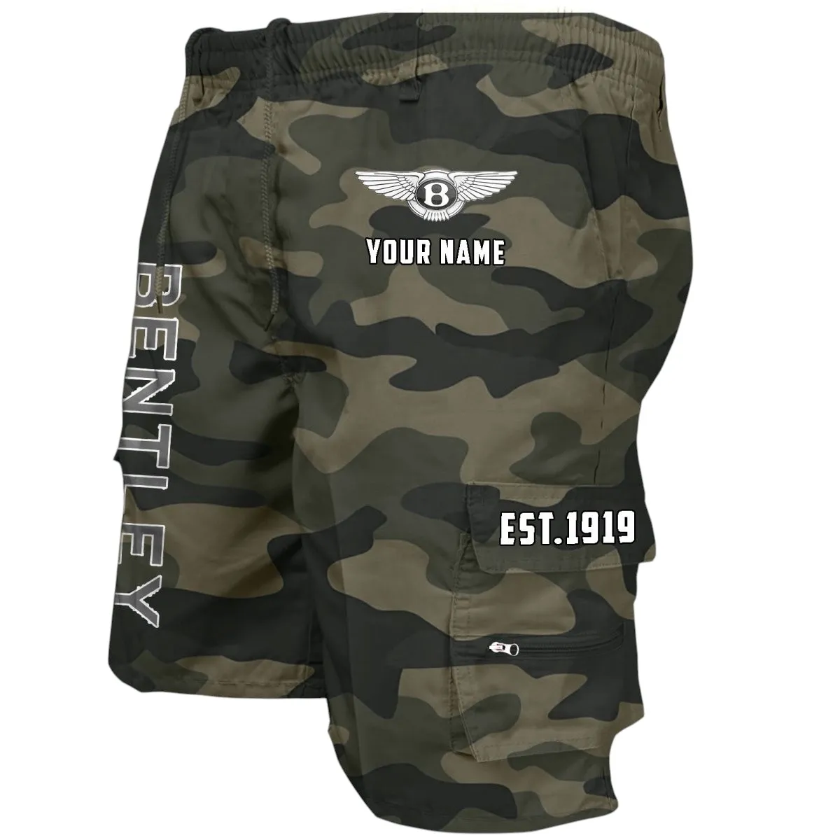Executive Touring Car Workwear Casual Shorts, Open Road Utility Shorts CAR455 - Green Camouflage