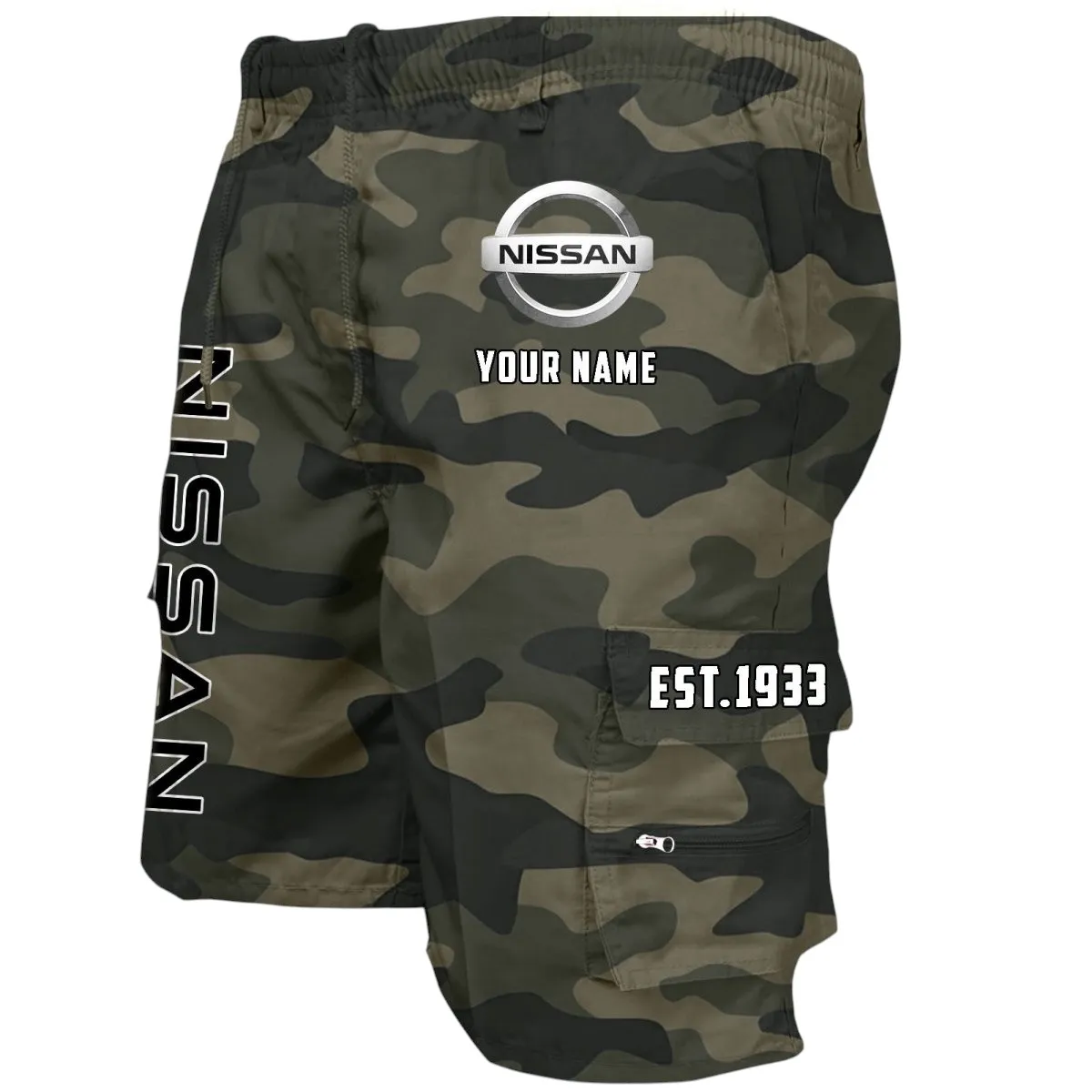 Hatchback Workwear Casual Shorts, Gearhead Lifestyle Utility Shorts CAR455 - Green Camouflage