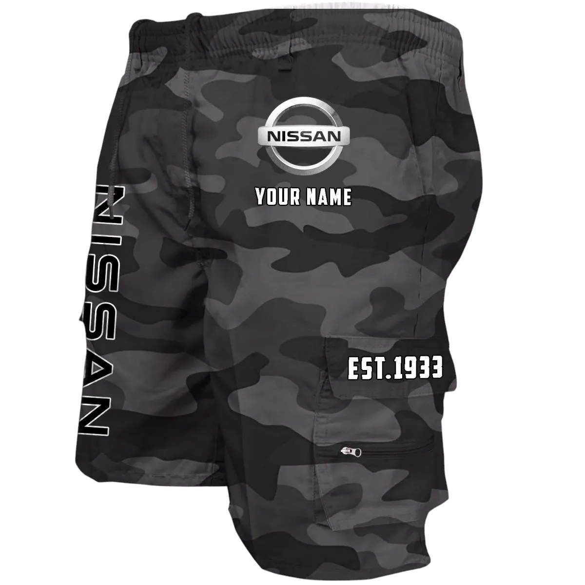 Urban Auto Workwear Casual Shorts, Workwear Built for Riders CAR455 - Grey Camouflage