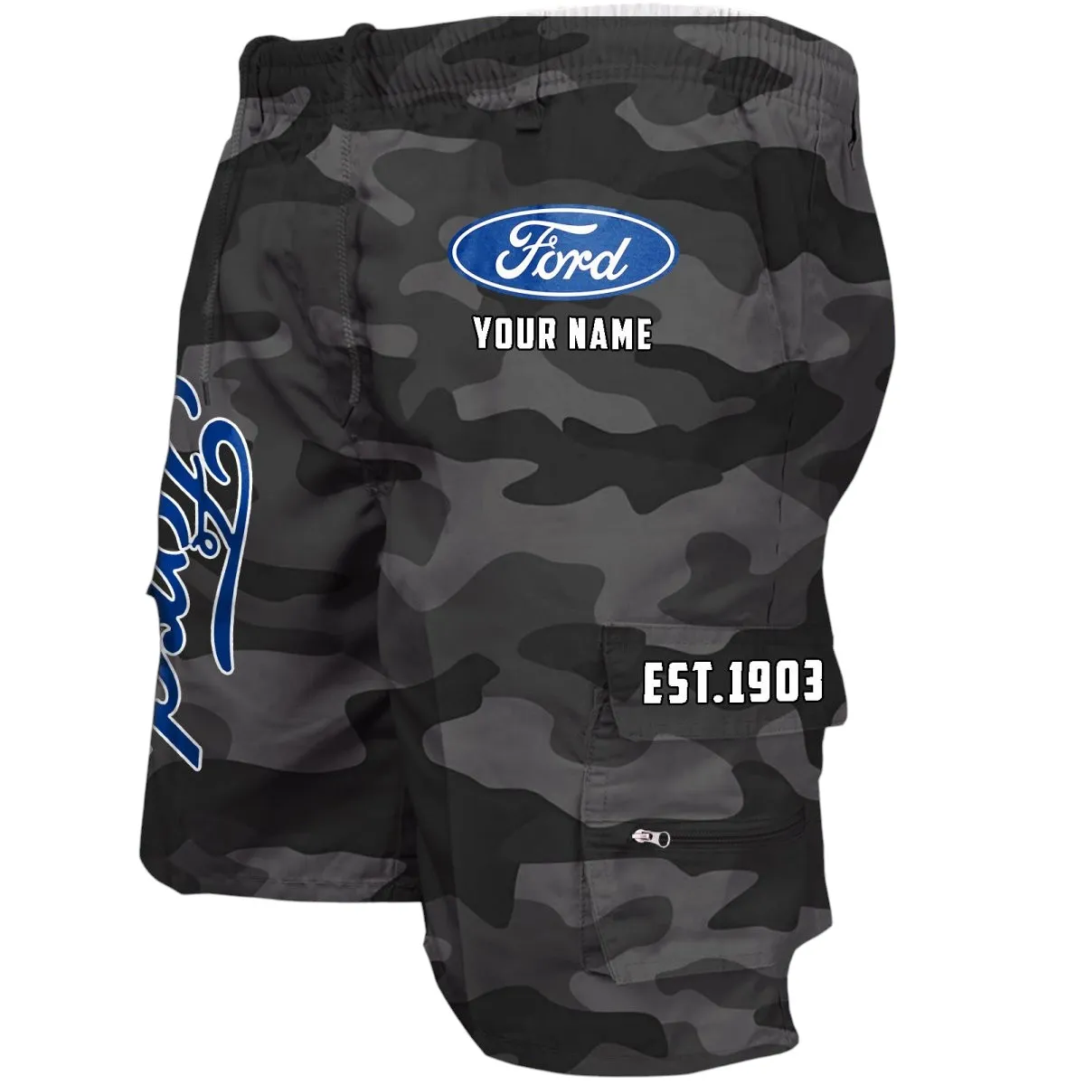 American Classic Workwear Casual Shorts, Automotive Lifestyle Utility Shorts CAR455 - Grey Camouflage