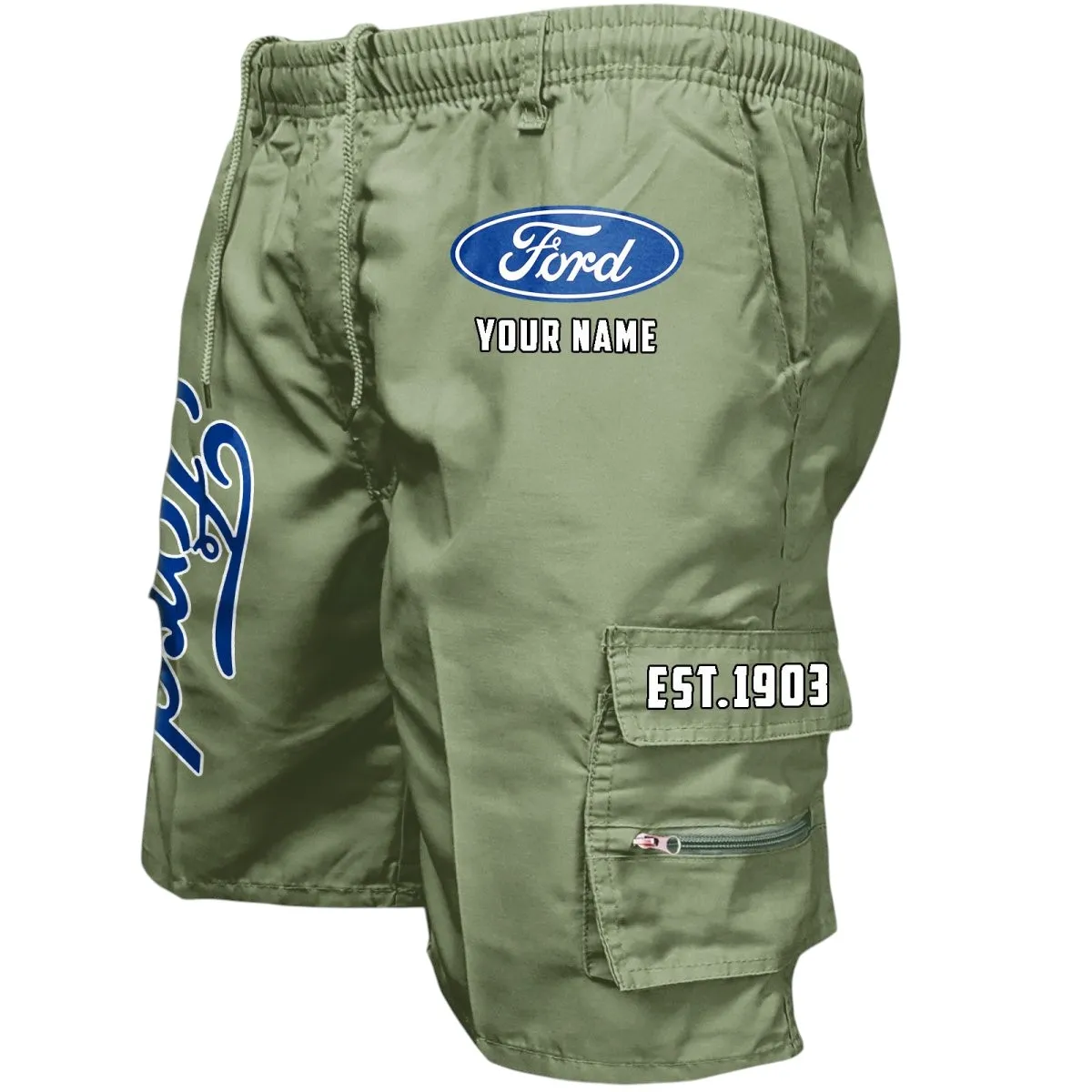 Pickup Legend Workwear Casual Shorts, Automotive Spirit Work Shorts CAR455 - Military Green