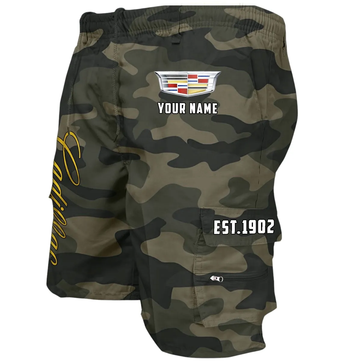 High-End Comfort Sedan Workwear Casual Shorts, Rugged Men's Utility Shorts CAR455 - Green Camouflage